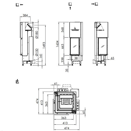 Inserto a legna Spartherm Arte 2LRh-66 6,4 kW porte coulissante