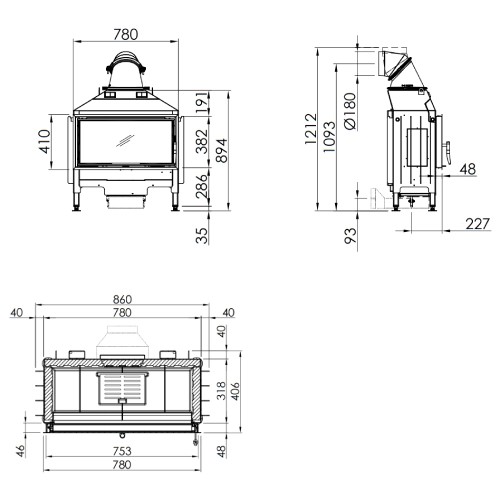 Inserto a legna Spartherm Varia AS 7 kW indépendant de l’air ambiant porte pivotante