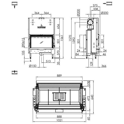 Inserto a legna Spartherm Premium V-FD-87h 10,6 kW