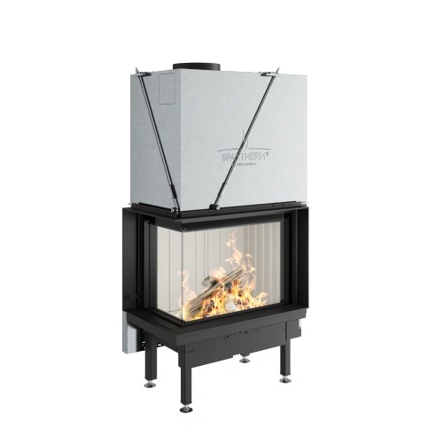 Inserto a legna Spartherm Premium V-2L-68h 9,6 kW cheminée d'angle, porte coulissante