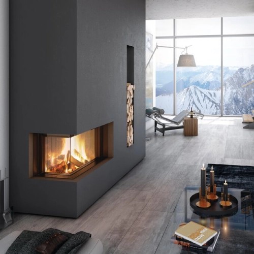 Inserto a legna Spartherm Premium V-2L-80h 10,5 kW cheminée d'angle porte coulissante
