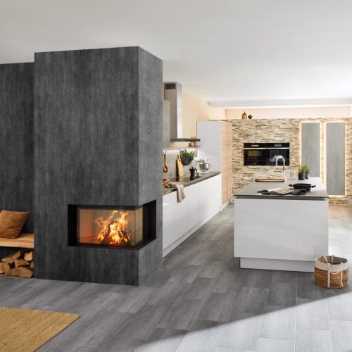 Inserto a legna Spartherm Premium V-2R-80h 10,5 kW cheminée d'angle, porte coulissante