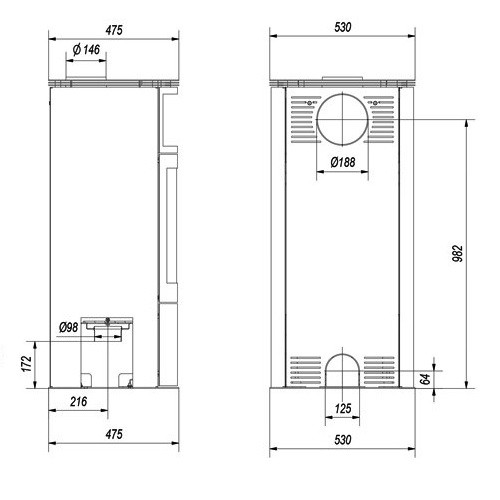 Stufa a legna Fram Stefanie 6 kW