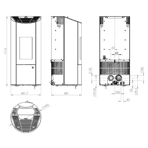 Stufa a pellet OLSBERG Levana Aqua 3.0 | 8 kW hydro étanche