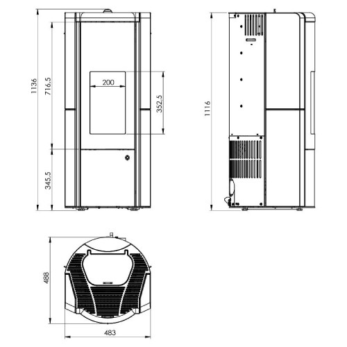Stufa a pellet Olsberg Arina 3.0 | 6 kW étanche