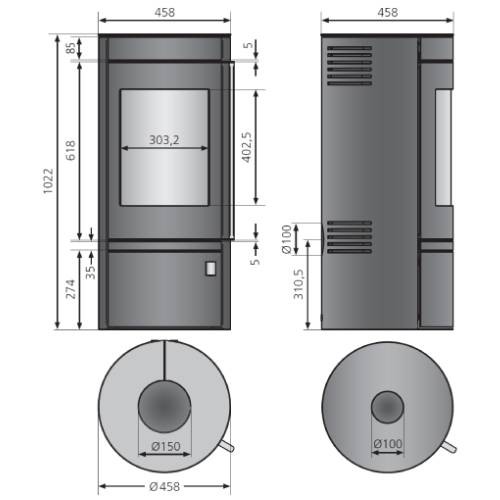 Stufa a legna JUSTUS MINO Top 2.0 | 5,5 kW
