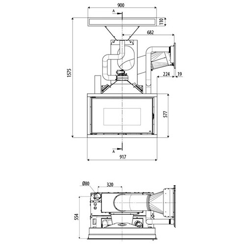 Inserto cheminée à pellets MCZ VIVO 90 Comfort Air 11 M1 10,9 kW