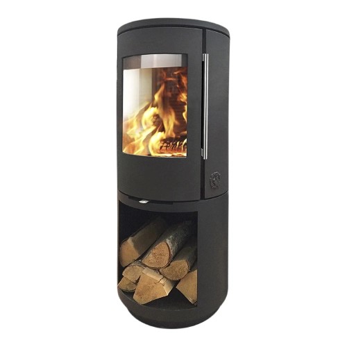 Stufa a legna Morsoe 7393 | 4,3 kW avec un compartiment pour ranger le bois