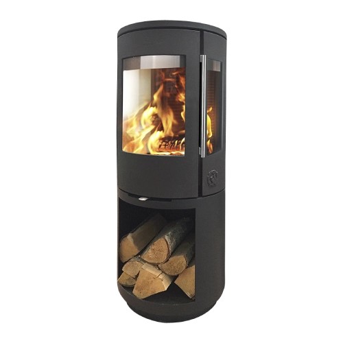Stufa a legna Morsoe 7493 | 4,3 kW avec un compartiment pour ranger le bois