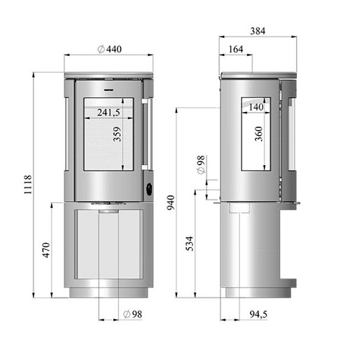 Stufa a legna Morsoe 7493 | 4,3 kW avec un compartiment pour ranger le bois