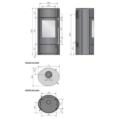 Stufa a legna Oranier Polar Neo Blackline 6,5 kW