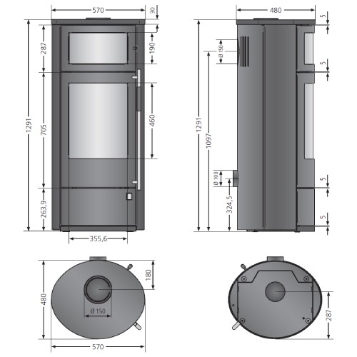 Stufa a legna Oranier Polar Neo Bakery 6 kW