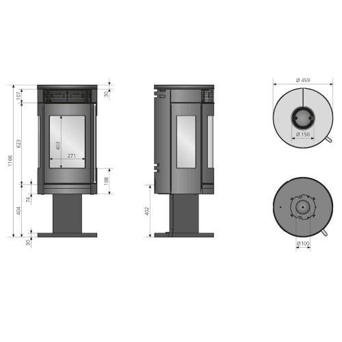 Stufa a legna Oranier Rota Twist 5,5 kW