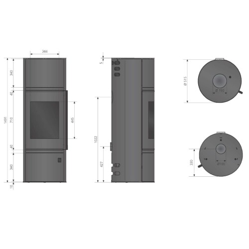 Stufa a legna Oranier Arena W+ 2.0 pureBLACK 7 kW