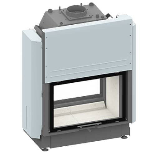 Inserto a legna SCHMID Lina W TV 73 h/s porte coulissante/porte pivotante, traversée - tunnel 11 kW