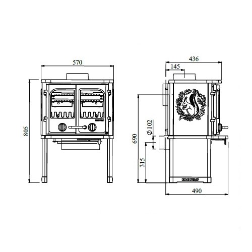 Stufa a legna Morsoe 2140 | 5,5 kW