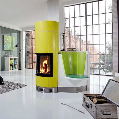Inserto a legna SCHMID Ronda 67 s porte pivotante 9 kW