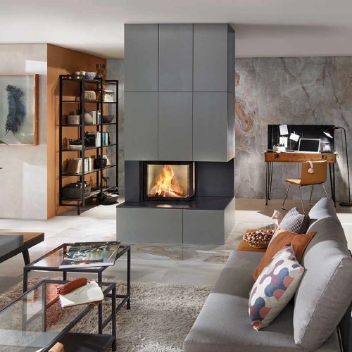 Inserto a legna SCHMID Ekko L 55(34) h – 7 kW avec vitre angulaire