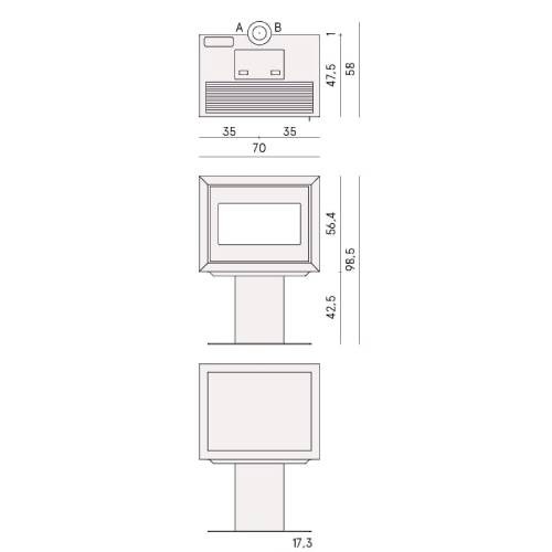 Stufa a pellet Cadel Quasimodo 9 Up-Twin 9,3 kW