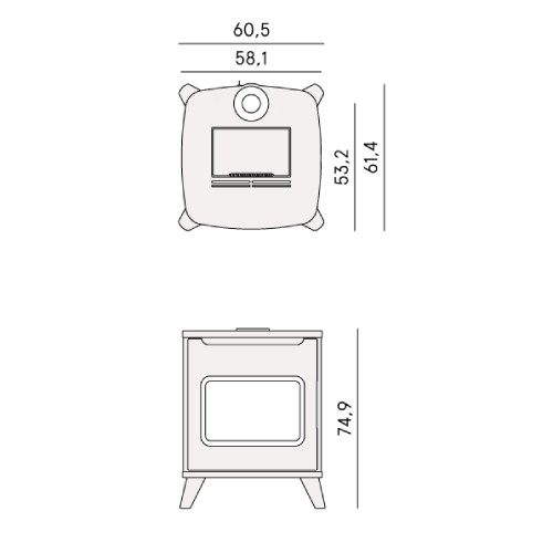 Stufa a pellet Cadel Hublot 6 Up-Twin 6 kW