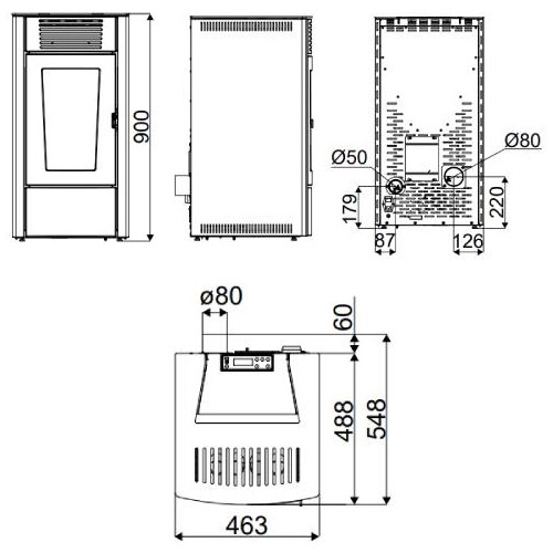 Stufa a pellet RED Dalia Air 6 S1 6,3 kW