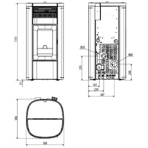 Stufa a pellet MCZ MUSA Hydromatic 18 M2+ 17,7 kW