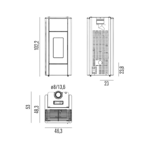 Stufa a pellet RED Ren Air 6 XUP! S1 6,3 kW