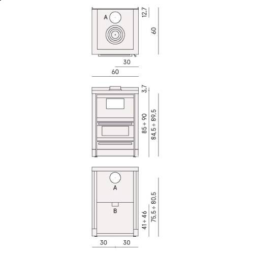 Cuisinière à bois Cadel Kook 60 | 6,2 kW