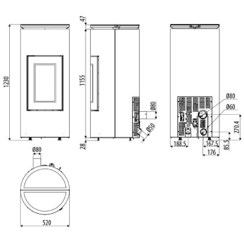 Stufa a pellet MCZ MOOD Comfort Air 8 M2 8,1 kW