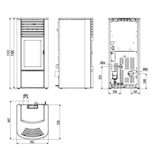 Stufa a pellet MCZ CLIO Hydro 16 S2 16,1 kW