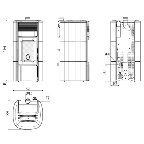 Stufa a pellet MCZ SUITE Air 10 UP! M3 10 kW