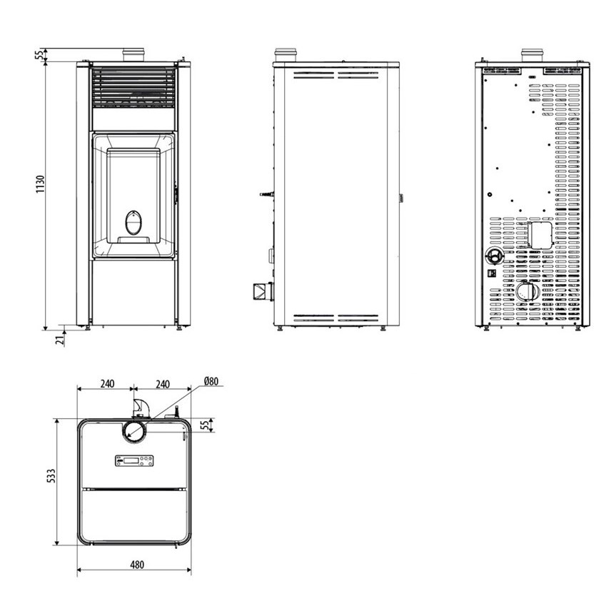 Stufa a pellet MCZ TEIA Comfort Air 10 UP! S2 10 kW