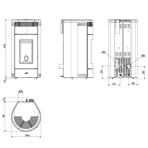 Stufa a pellet MCZ LOOP Air 8 M2 8 kW