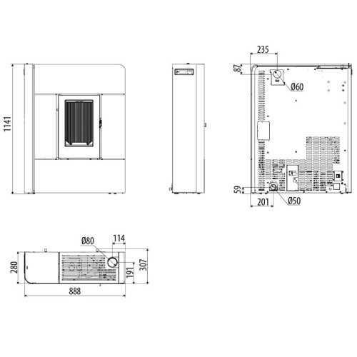 Stufa a pellet MCZ RAAM Comfort Air 8 UP! S2 7,8 kW