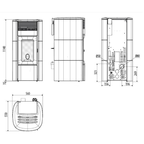 Stufa a pellet MCZ CLUB Comfort Air Matic 12 M3 Core 12 kW