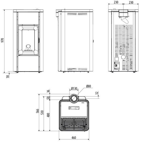 Stufa a pellet MCZ GHEA Air 6 XUP! S1 6,3 kW