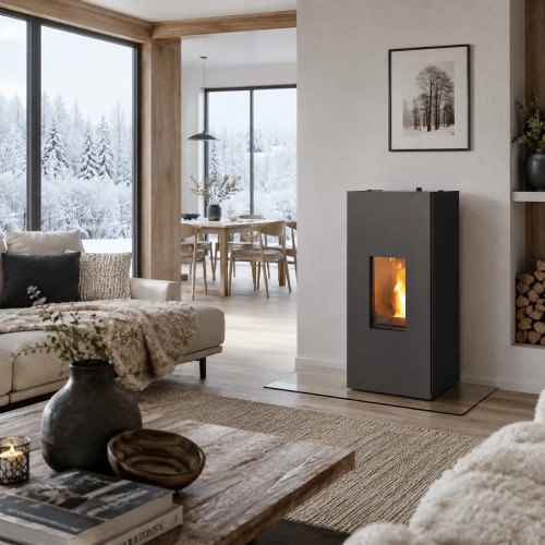 Stufa a pellet MCZ EIKO Natural Matic 6 M1 Core All Black 6 kW