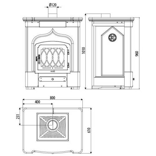 Stufa a legna Sergio Leoni Giglio E 9,9 kW