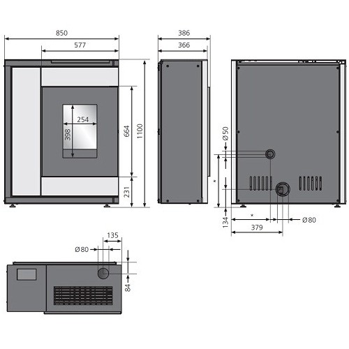 Stufa a pellet Oranier Boreas Aqua Next 9,5 kW Hydro
