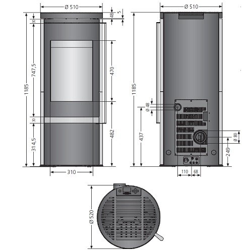 Stufa a pellet Oranier Carus Next 6 kW