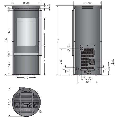 Stufa a pellet Oranier Carus Aqua Next 10 kW Hydro