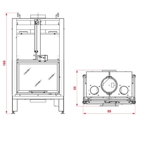 Inserto a legna Palazzetti Ecomonoblocco MX 78 Cheminée d'angle 13 kW