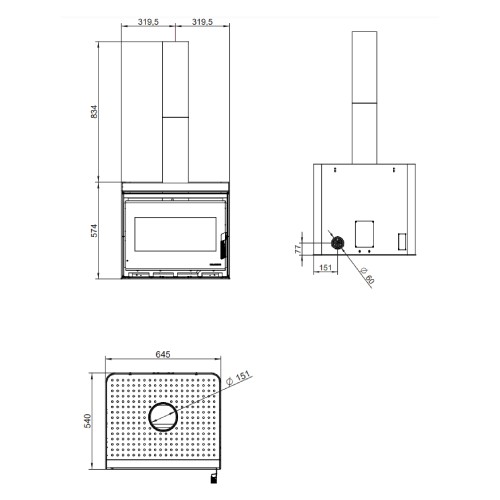 Stufa a legna Palazzetti Asia 70 | 9 kW