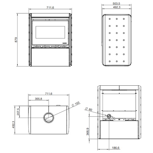 Stufa a legna Palazzetti Sahara 70 | 9 kW