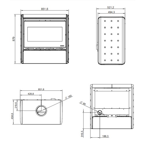 Stufa a legna Palazzetti Sahara 80 | 12,4 kW