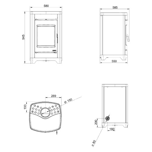 Stufa a legna Palazzetti Charlotte 10G Céramique 10,4 kW