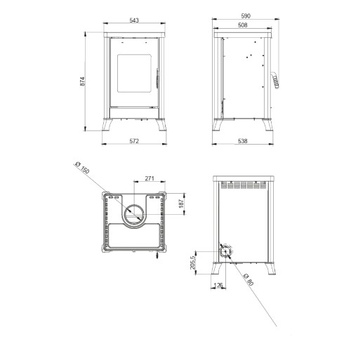 Stufa a legna Palazzetti Dorotea 10,4 kW