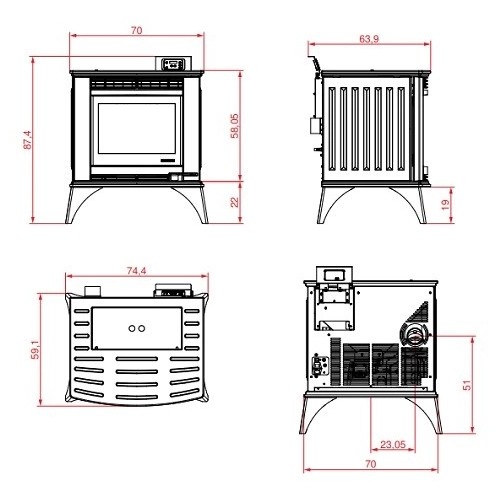 Stufa a pellet Palazzetti Ecofire Cesare II 9,2 kW