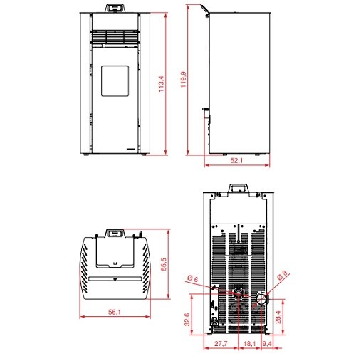 Stufa a pellet Palazzetti Ecofire Bianca Lux 12 kW
