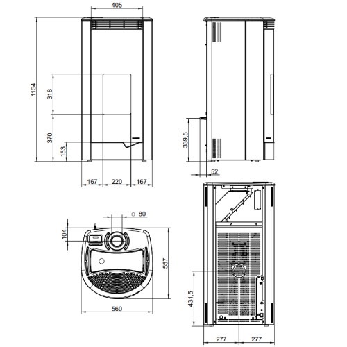 Stufa a pellet Palazzetti Ecofire Marianne US 6 kW